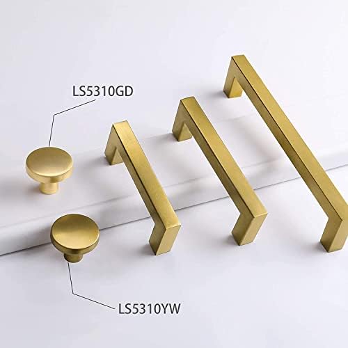 Gartera de gabinete de ouro de ouro puxa botões de ouro escovados botões de cômoda de ouro - ls5310yw maçaneta moderna botões