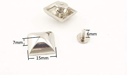 Pregos de cabeça de pirâmide rebites 5/8 / 15mm x 7mm para parafuso de liga de zinco em copo alto decorativo para punk bolsa de