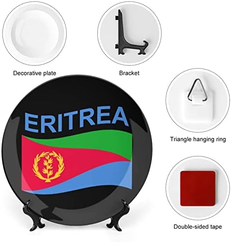 Bandeira da Eritreia Bone China Decorativa Placas Cerâmicas Artesanato Com exibição Stand para decoração de parede de escritório em casa