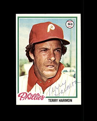 Terry Harmon assinado em 1978 Topps Philadelphia Phillies Autograph