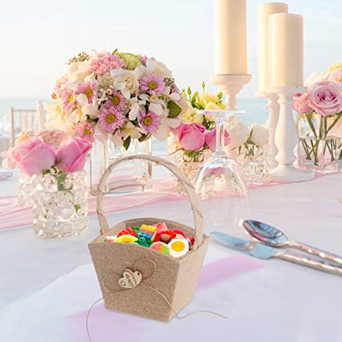 Besportble Wedding Flower Basket Flor Girl Basket Candy Basket Supplies de casamento de cestos de cesta de cesta