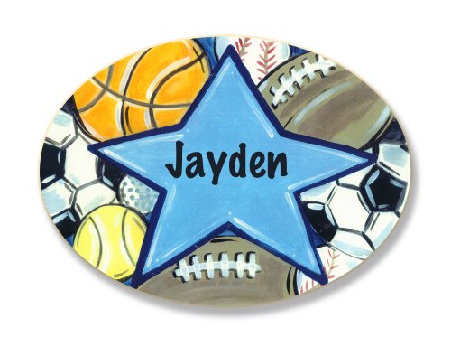 The Kids Room de Stuell Jayden, All Star Sports Personalizado Placa Oval Wall