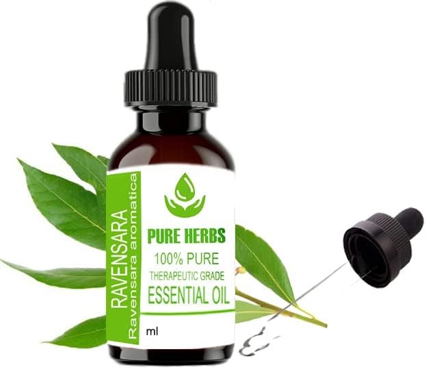 Ervas puras Ravensara Pure & Natural Teleapeautic Grade Essential Oil com conta -gotas 100ml