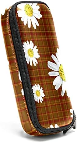 Caixa de lápis de Guerotkr, bolsa de lápis, bolsa de lápis, estética de bolsa de lápis, flor marminha marrom marrom