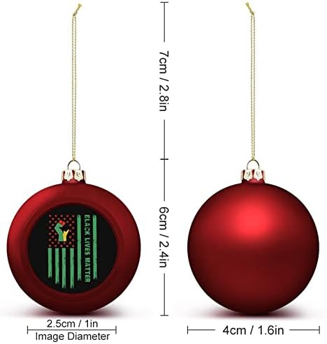 Black Lives Matéria 1/2/4pcs Bolas de Natal Ornamentos para a árvore de Natal Survendo as decorações de impressão suspensa para festa