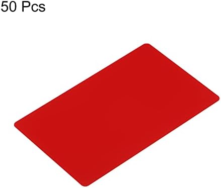 Cartões de visita de metal de 0,21 mm Patikil, 50 pacote de nomes em branco Cartão de gravação de alumínio para cartões -presente DIY, vermelho