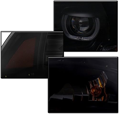 ZMAUTOPTS para 2009-2018 Dodge Ram DRL LED Halo Black/Smoke Faróis de projetor com LED LED de 6 LEDs LED DRL