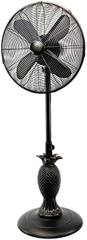 Decobreeze Pedestal Standing Fan, fã oscilante de 3 velocidades com altura ajustável, lanai, ventilador antigo, 18 polegadas