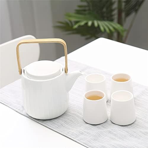 Sjydq Plain White Ceramic Chefe Tea Conjunto