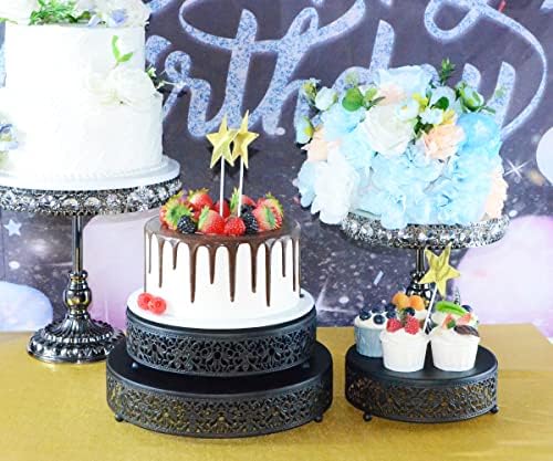 Conjunto de bolo de 3 cupcakes de metal Stands Placa de exibição de sobremesa para festa de casamento.