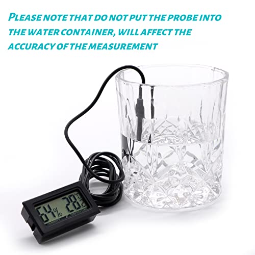 Mini Higrômetro de Terrário de Terrário de répteis com termômetro de répteis de sonda e termo de petróleo digital de