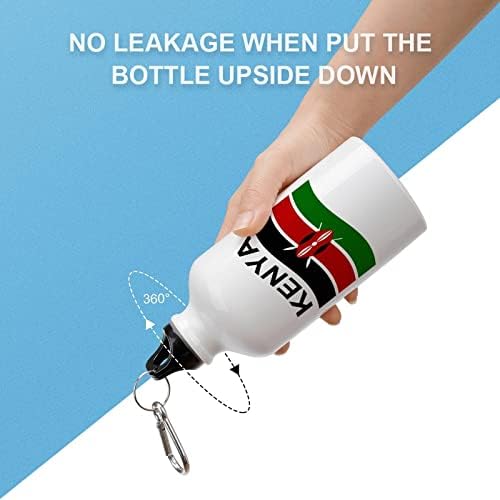 Bandeira de garrafas de água do Quênia Sports de alumínio isolado a vácuo reutilizável com tampas de caneca para acampamento