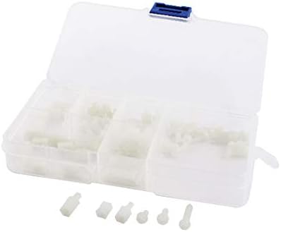 X-dree 80 pcs nylon branco phillips parafusos de cabeça cruzada + espaçadores de rosca hexadecimal isolados suporta conjunto (80 piezas de nylon blanc-o phillips tenillos de vapeza cruzada + separadores de roscos hexagonales ais