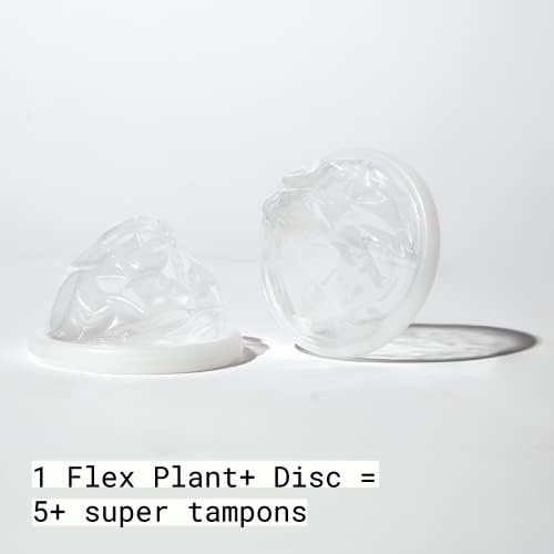Flex Plant+ Disc | Discos de período descartável à base de plantas | Tampon, almofada e copo alternativa | Capacidade de