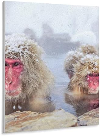 Macacos de neve pintam kits de kits de canvas de pista de acrílico diy para decoração de parede de casa 12x16 polegadas