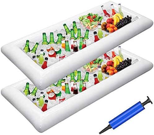Jasonwell inflável barras de servir salada de gelo que serve bandejas de bebidas alimentos recipientes cooler recipientes