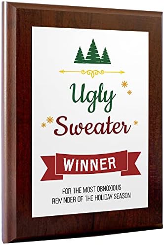 Placa de prêmio de vencedor de suéter de Natal de 5 x 7