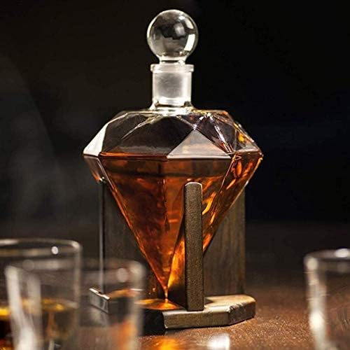 Whisky Decanter Whisky Decanter, Creative Diamond Glass Wine Decanter, para licor, uísque escocês, rum, bourbon, vodka-1000ml