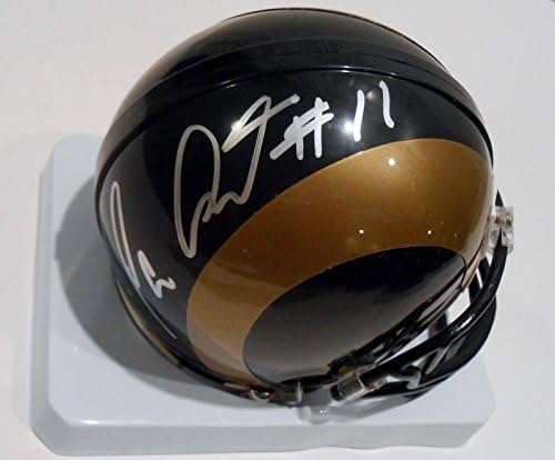 Tavon Austin assinou o capacete de réplica de St. Louis Rams com coa #1 - Mini capacetes autografados da NFL