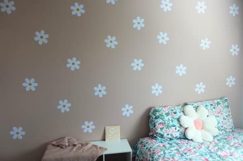 Decalques de parede de flores - decoração de adesivo de parede branca para quarto, sala de aula e berçário - decalque de parede boho