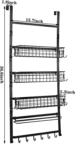 X-COSRACK sobre o rack de especiarias da porta com 18 ganchos, organizador de rack de especiarias com suporte de guardana