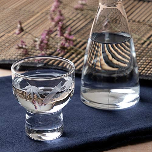 Toyo Sasaki Glass 00301-75 Vidro de saquê frio, 2,4 fl oz, copo Kiriko, feito no Japão, 6 peças