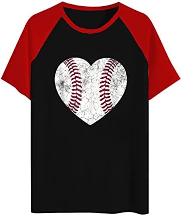 Vivendo a vida pela costura Women Tops Baseball Mom camisetas com Dizer Dizer Dizer Color Block Short Sleeve Tunic Tees