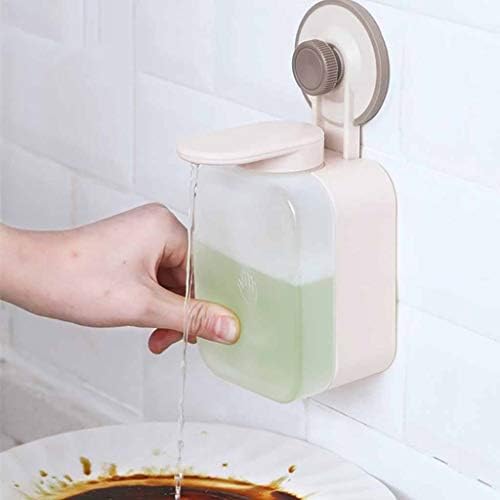 Dispensador de sabão de mão filol com copo de sucção, distribuidor de sabão de plástico de montagem na parede, impermeável e