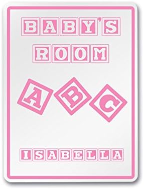 Isabella - My Baby's Room Ideas - Girl Nursery Customizable Decorativa 12 por 9 Sinal de alumínio