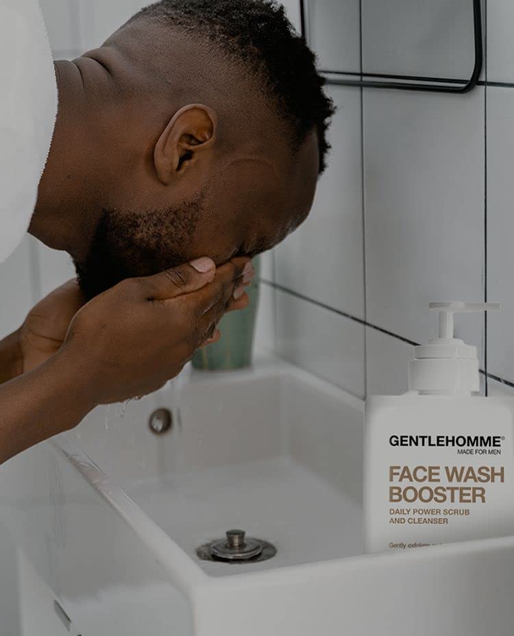 Lavagem de rosto e esfoliante de gentilhomme - esfoliante diariamente limpador de rosto para homens - ingredientes à base de plantas Pecpmint Scrub e limpador de rosto suave em um -3,4 fl oz