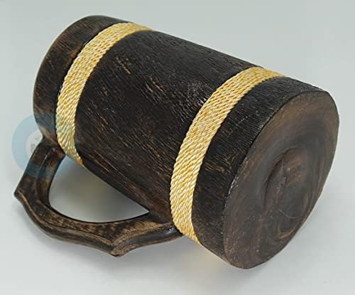 Caneca de cerveja de madeira rylass - artesanal tankard - inclui presente medieval para todos