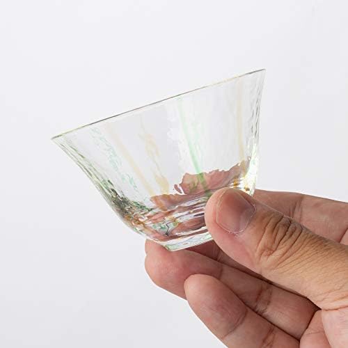 Toyo Sasaki Glass 10769 Vidro de saquê japonês, verde, 3,0 fl oz, garasu japonês, vidro de saquê frio, feito no Japão