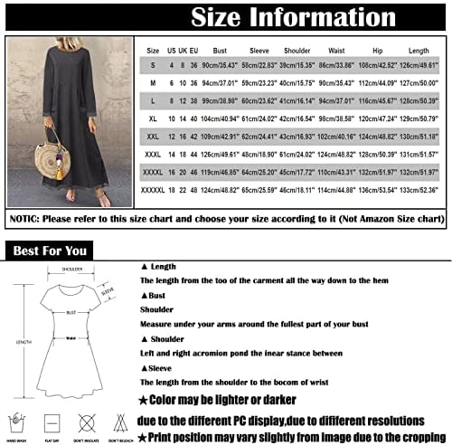 Moda feminina Casual Cor Solid Cors 3/4 Manga Cotton Linen Pocket Dress