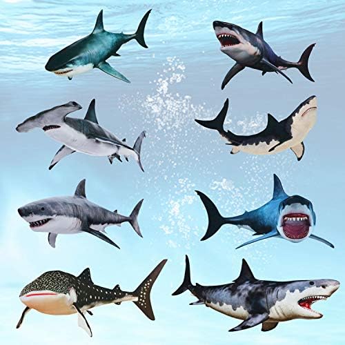 8 peças de tubarões adesivos de tubarão e decalques de parede de bastão tubarões adesivos de parede removíveis Decorações