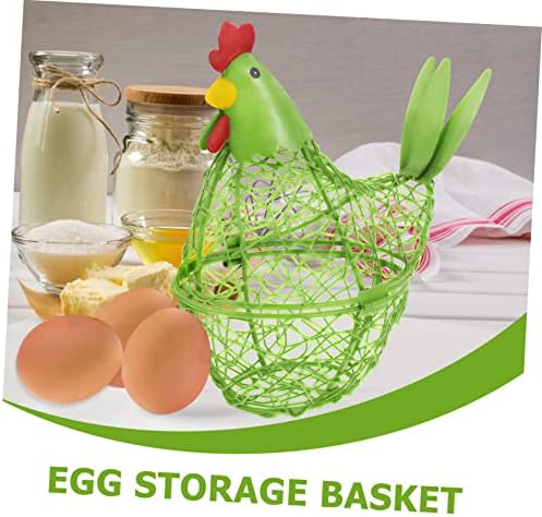 Bestoyard 2pcs cesta de ovo de galinha decoração verd