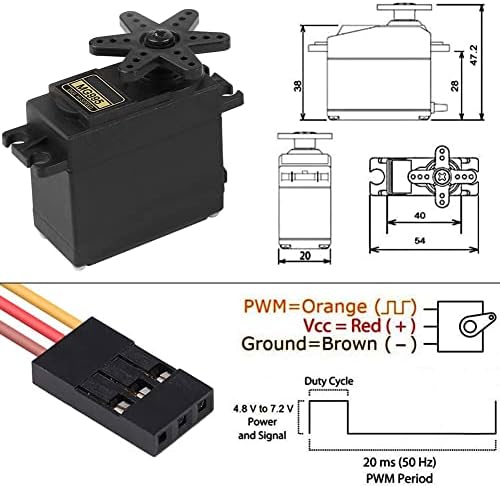 [4-PACK] MG995 Servo Motor Metal Gear de alto torque Digital Control Angle180 servo para barco de helicóptero RC Boat