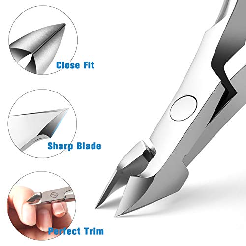 Feryes Cutticle Clipper Profissional Manicure e Pedicure Cutticle Remover Tools, cortador de aço inoxidável de grau médico,