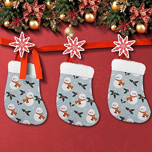 UNICEU Decoração de Natal Mini meias 3 PCs Conjunto, decoração de Natal Bling, bolsa de tabela, bolsa de doces, bolsa de faca de faca
