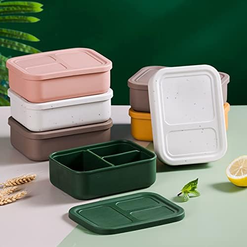 Shuchengmaoyi Silicone Bento Caixa de almoço, recipiente à prova de vazamentos, sem lava de louça, sem lava-louças