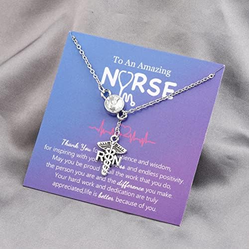 WSNANG Colar de enfermeira registrada RN enfermeira agradecimento Gifts Enfermagem Medical School Jewelry Gifts For Women RN Charm Colar