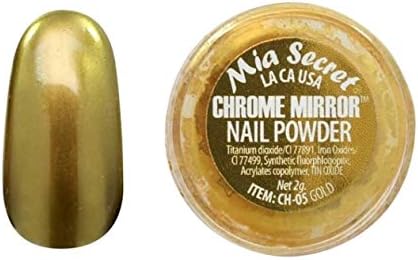 Mia Secret Chrome Mirror Nail Powder - A decoração original da artista holográfica de Manicure Art para Mirror Effect Nails