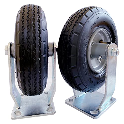 Casters pneumáticos industriais de 2 polegadas de 2 polegadas de 8 polegadas, placa rígida superior revestida com zinco, roda
