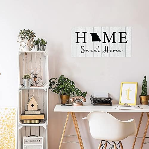 Alioyoit Farmhouse Wood Pallet Sign Home Sweet Home Home Missouri Estado de madeira rural Plataforma pendurada com ditados