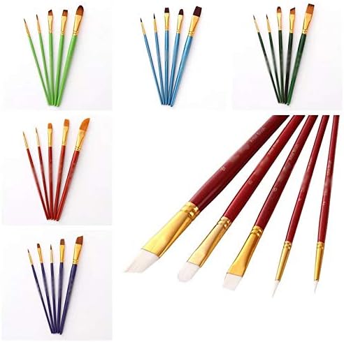 Sawqf 5pcs/lot watercolor pincelpush conjunto de madeira alça de madeira pincel pincel caneta profissional pintura de pintura de