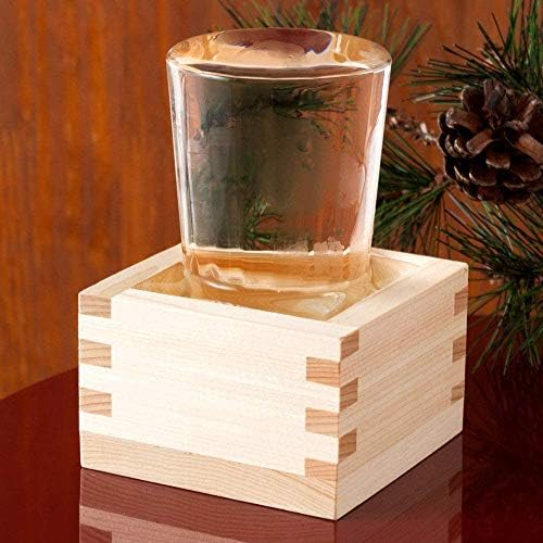 JapanBargain 2728x2, Copas de saquê de saquê de madeira de madeira japonesa Cypress Hinoki Wood Saki Cup Longevity Gravada feita no Japão, 4 oz, conjunto de 2