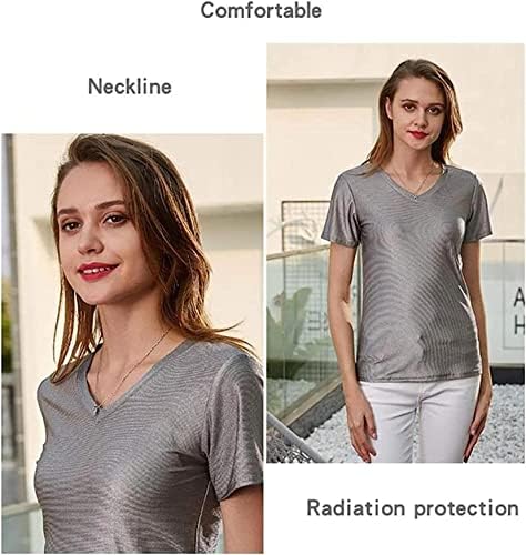 Darzys Roupas para mulheres grávidas T-shirt Anti-arranhador Combinação de fibra de prata e proteção de radiação para mulheres