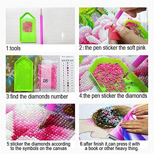 Flores de orquídea de pintura de diamante grande por kits de números, DIY 5D Diamond Diamond Redond Round Stitch Crystit