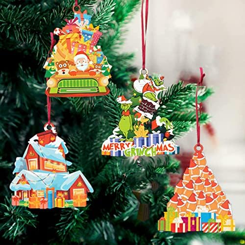 Ornamentos de árvores de Natal Conjunto - enfeites de Natal de Natal Papai Noel Football Christmas com chapéu de Papai Noel para
