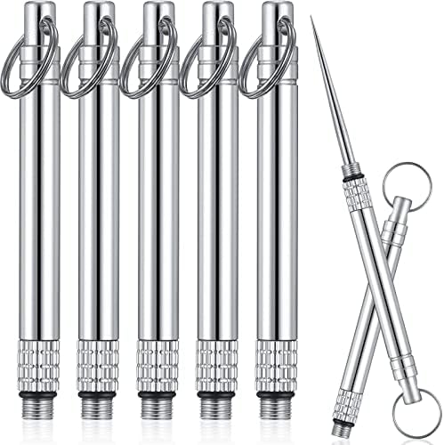 Chengu 5 pedaços de titânio portánio palito de dente de metal com suporte de dente de protetora de dente de dente de dente inoxidável para piquenique para camping de piquenique