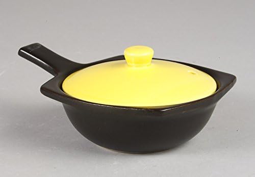 竹泉窯 竹政 製陶 T-0021-004 Pote de alça único, amarelo